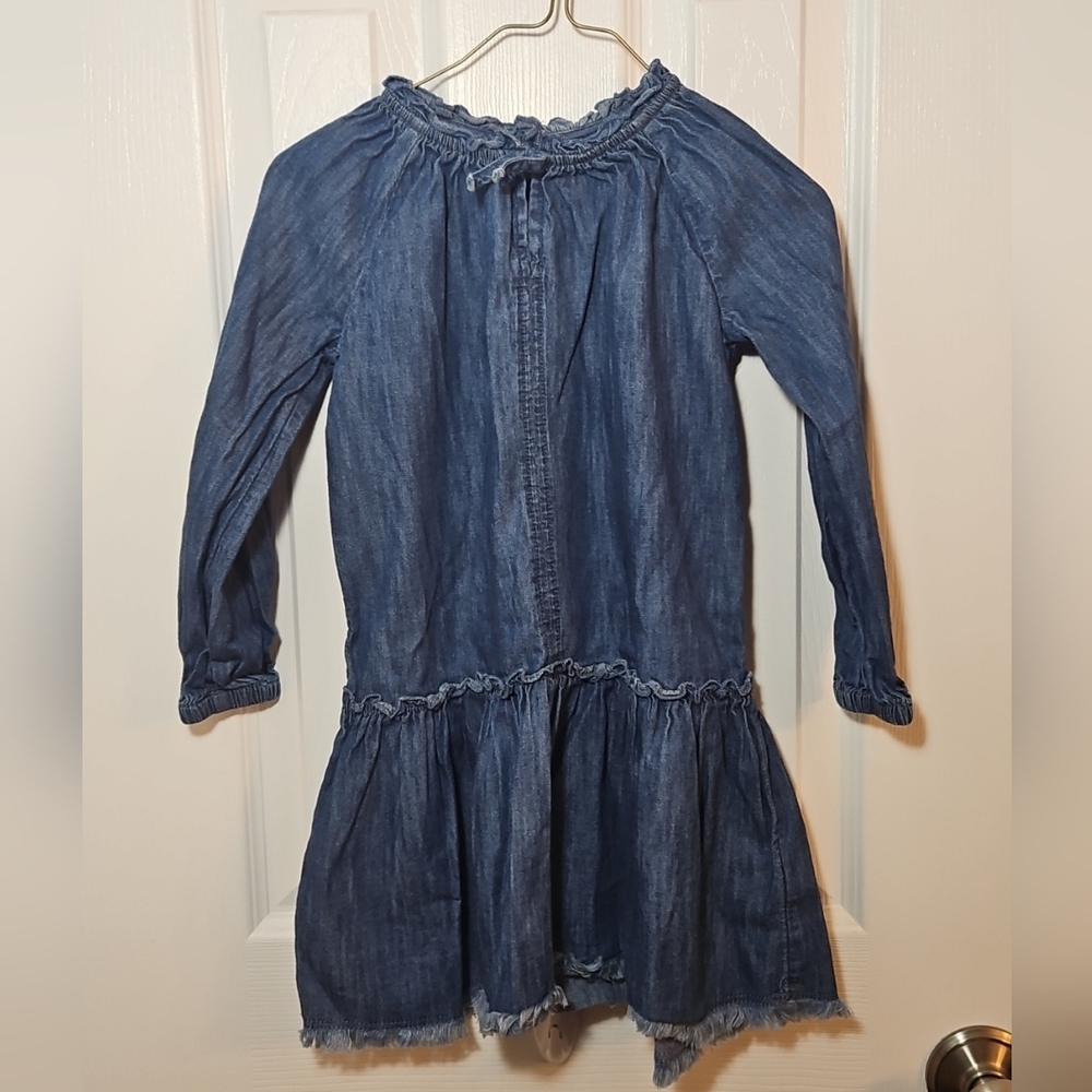 GAP DENIUM GIRLS LONG SLEEVE DRESS SIZE XS GOOD CONDITION NO STAINS OR RIPS FROM